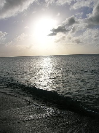 A Study of a Caribbean Beach in December